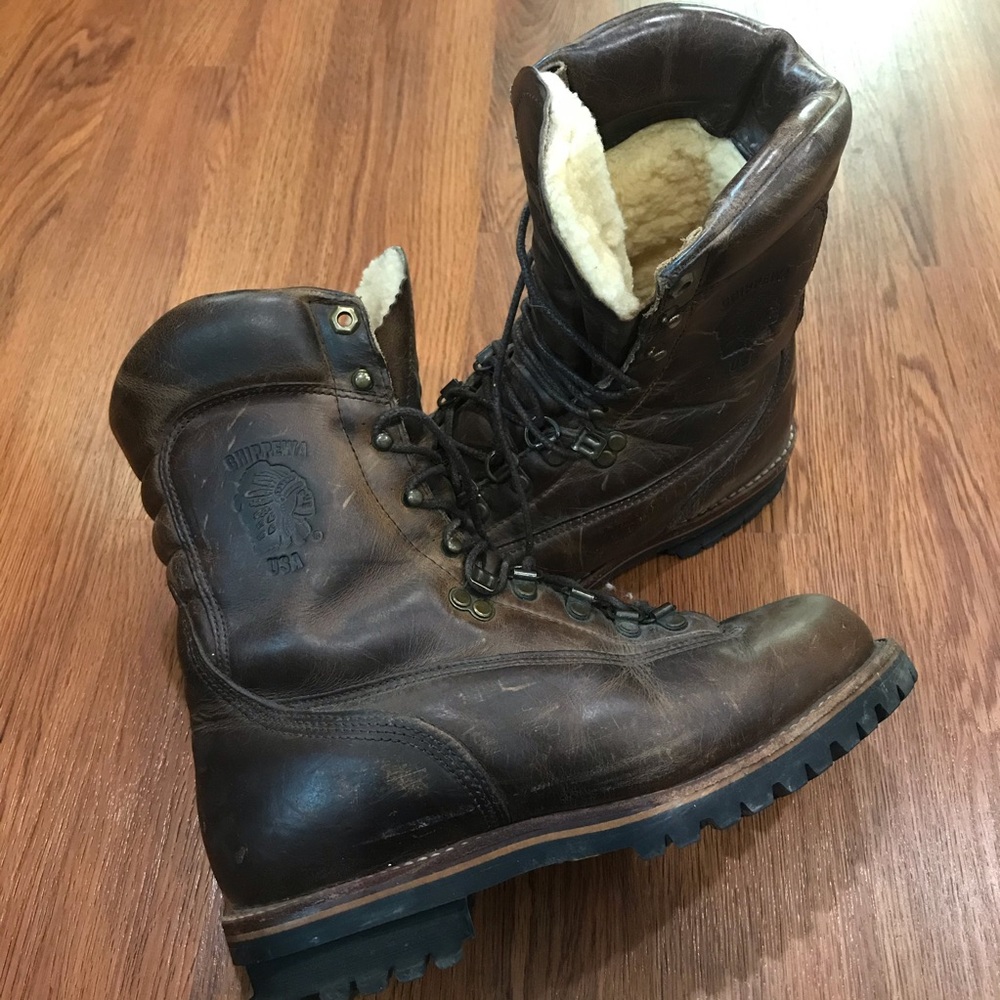 Vintage Chippewa Leather Sherpa Lined Boots